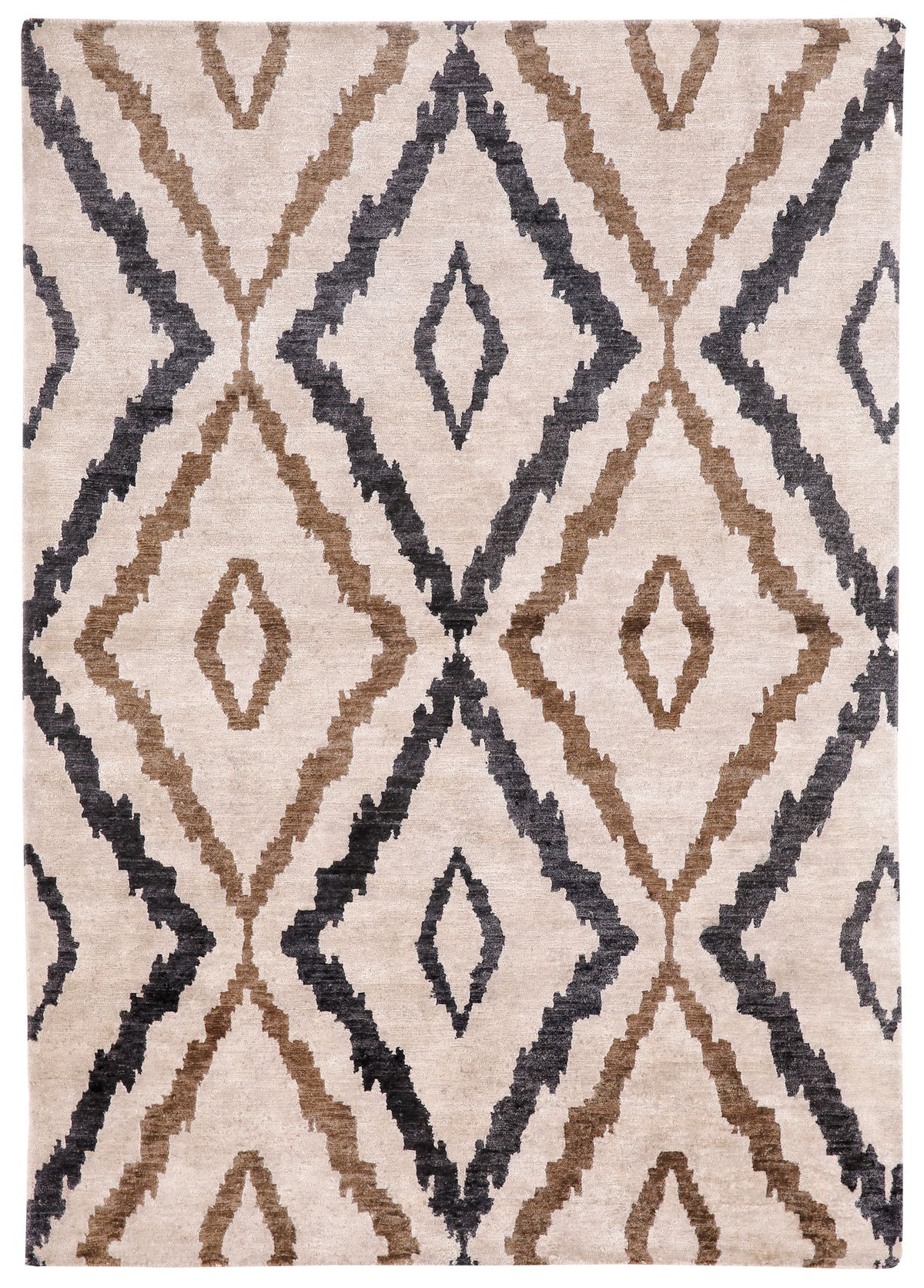 4x6 Beige and Brown Modern Contemporary Rug