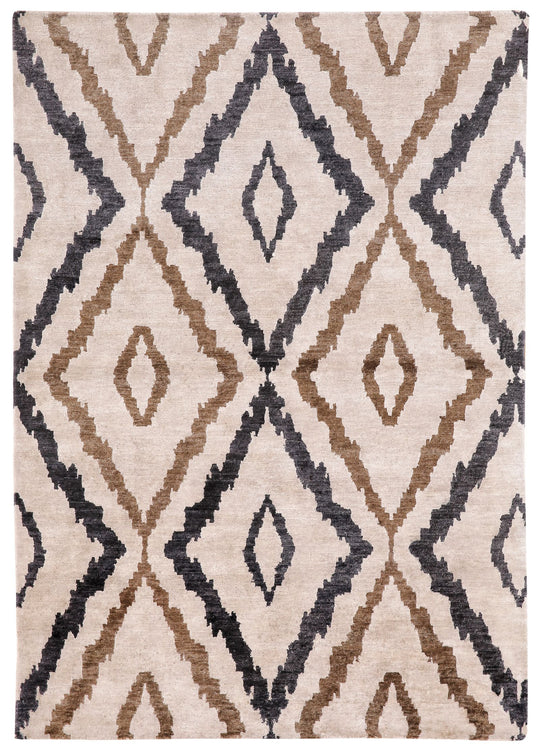 4x6 Beige and Brown Modern Contemporary Rug